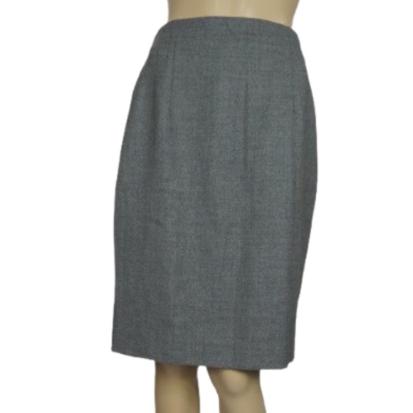 Rena Rowan for Saville Grey Wool Blend Midi Skirt - Picture 1 of 7